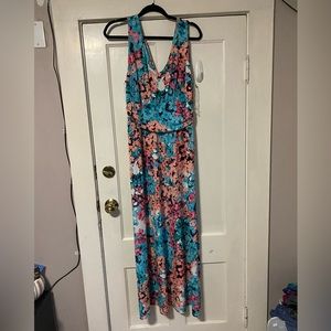 London Times Floral Maxi Dress Size 14